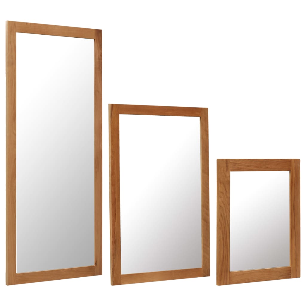 vidaXL Wall Mirror Bathroom Mirror Wardrobe Mirror for Door Solid Oak Wood