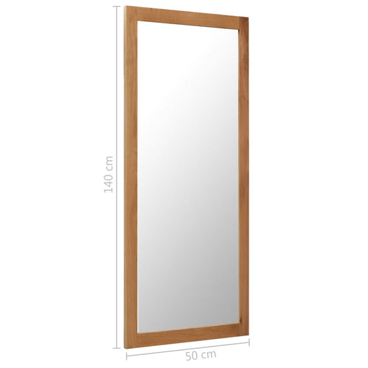 vidaXL Wall Mirror Bathroom Mirror Wardrobe Mirror for Door Solid Oak Wood