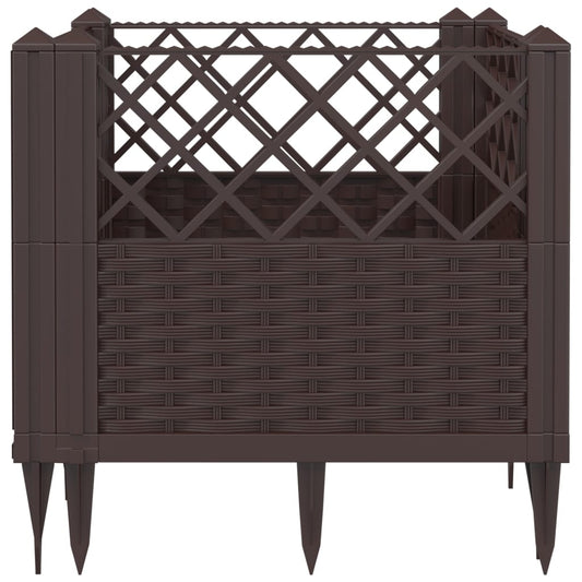 vidaXL Garden Planter with Pegs Flower Box Plant Stand Raised Bed Patio PP